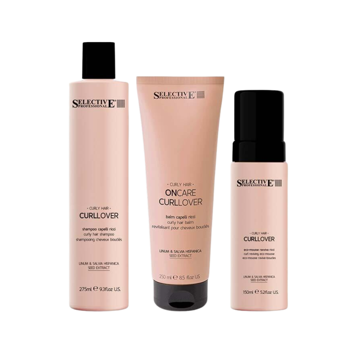 Selective Professional Curllover Bundle Shampoo, Conditioner, and Reviving Eco-Mousse